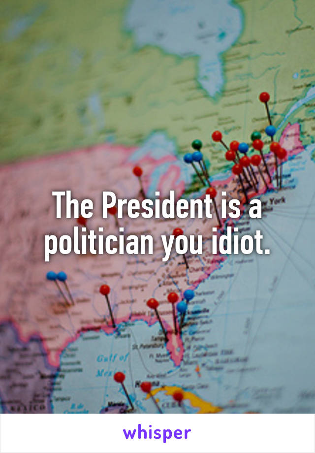 The President is a politician you idiot.