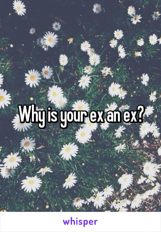 Why is your ex an ex?