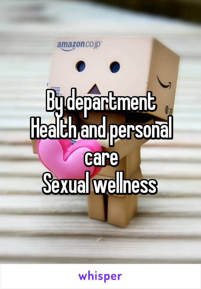 By department
Health and personal care
Sexual wellness 
