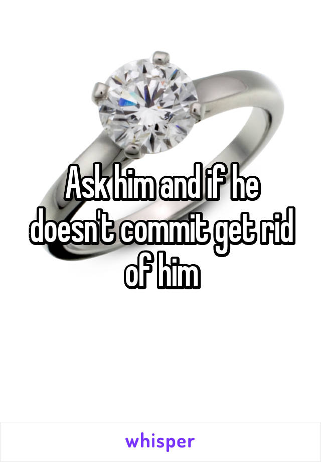 Ask him and if he doesn't commit get rid of him