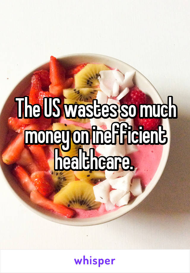 The US wastes so much money on inefficient healthcare. 