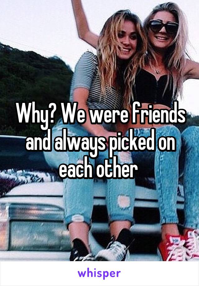 Why? We were friends and always picked on each other 