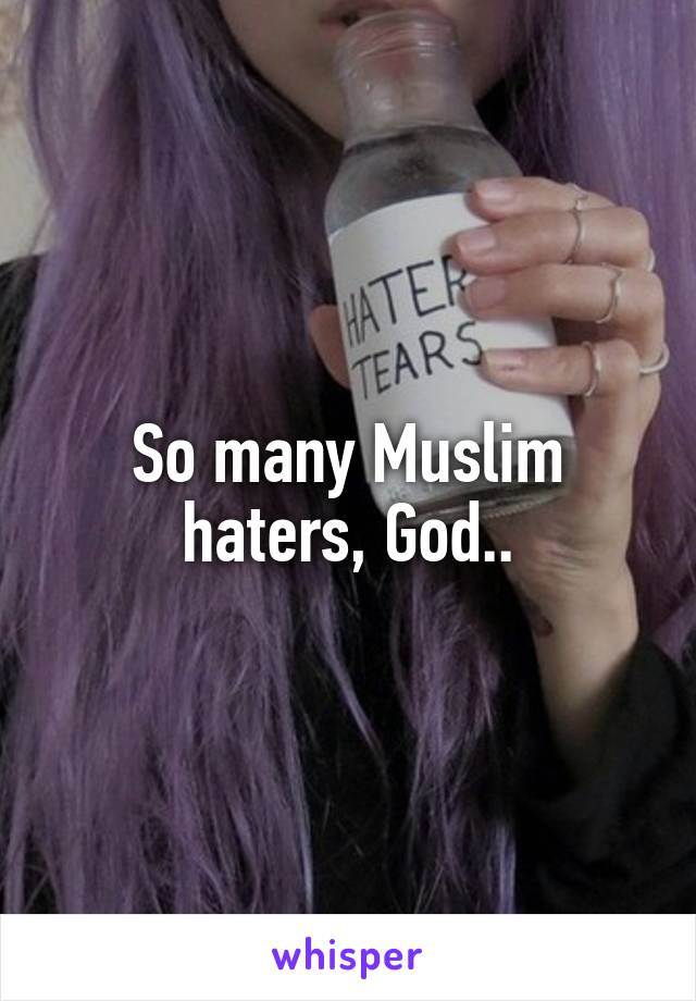 So many Muslim haters, God..