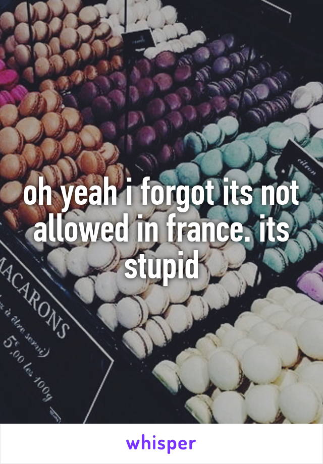 oh yeah i forgot its not allowed in france. its stupid