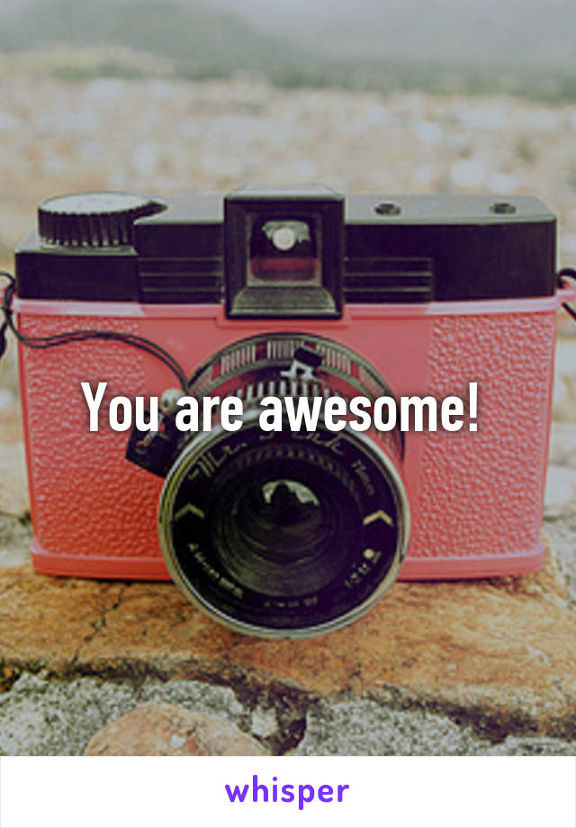 You are awesome! 