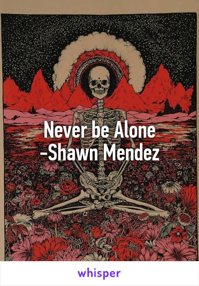 Never be Alone
-Shawn Mendez