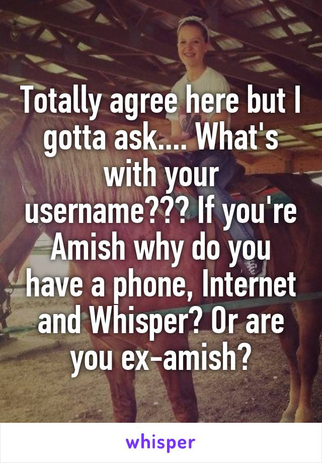 Totally agree here but I gotta ask.... What's with your username??? If you're Amish why do you have a phone, Internet and Whisper? Or are you ex-amish?