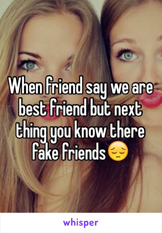 When friend say we are best friend but next thing you know there fake friends😔