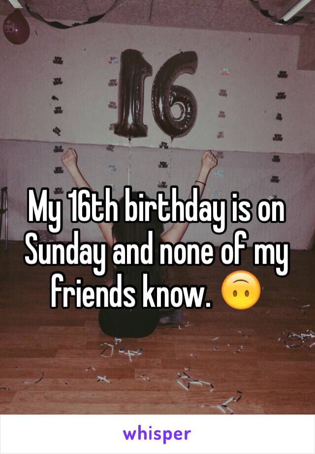 My 16th birthday is on Sunday and none of my friends know. 🙃