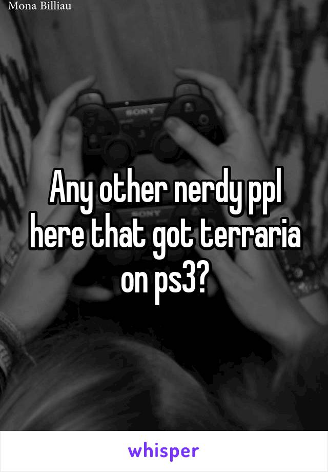 Any other nerdy ppl here that got terraria on ps3?