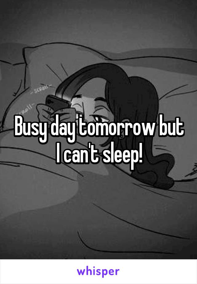 Busy day tomorrow but I can't sleep!