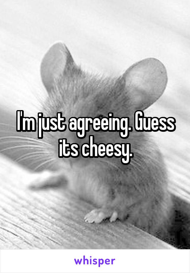 I'm just agreeing. Guess its cheesy.