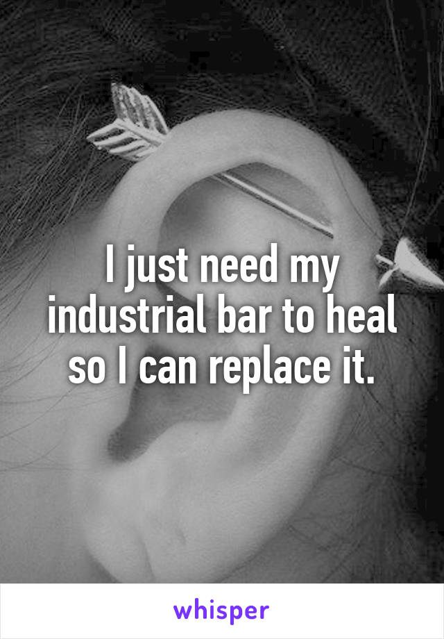 I just need my industrial bar to heal so I can replace it.