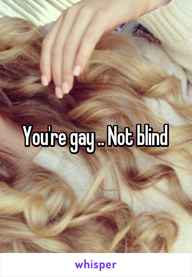 You're gay .. Not blind 