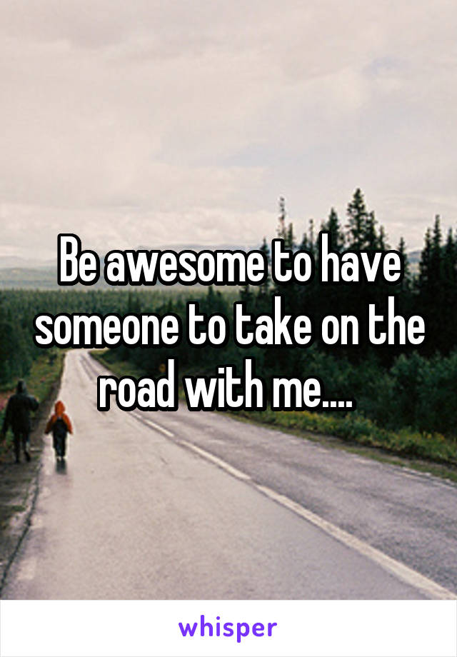 Be awesome to have someone to take on the road with me.... 