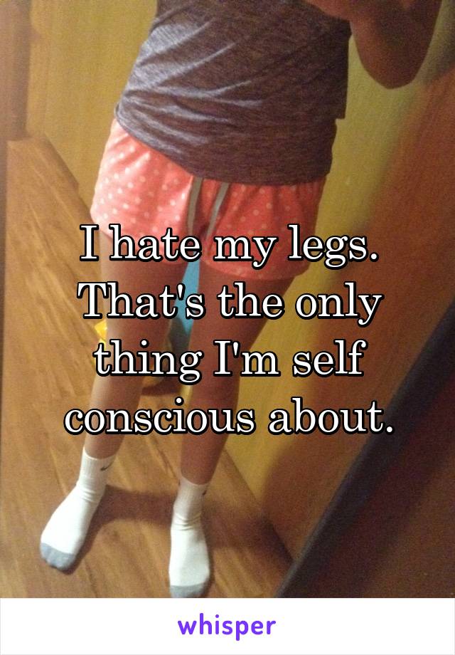 I hate my legs. That's the only thing I'm self conscious about.