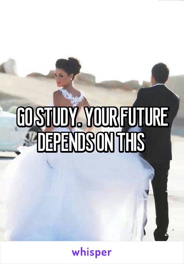 GO STUDY. YOUR FUTURE DEPENDS ON THIS 