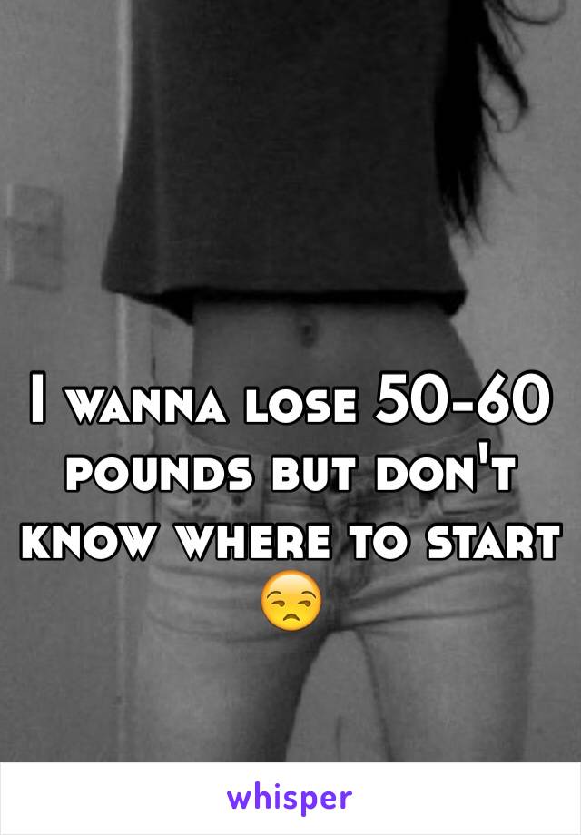 I wanna lose 50-60 pounds but don't know where to start 😒