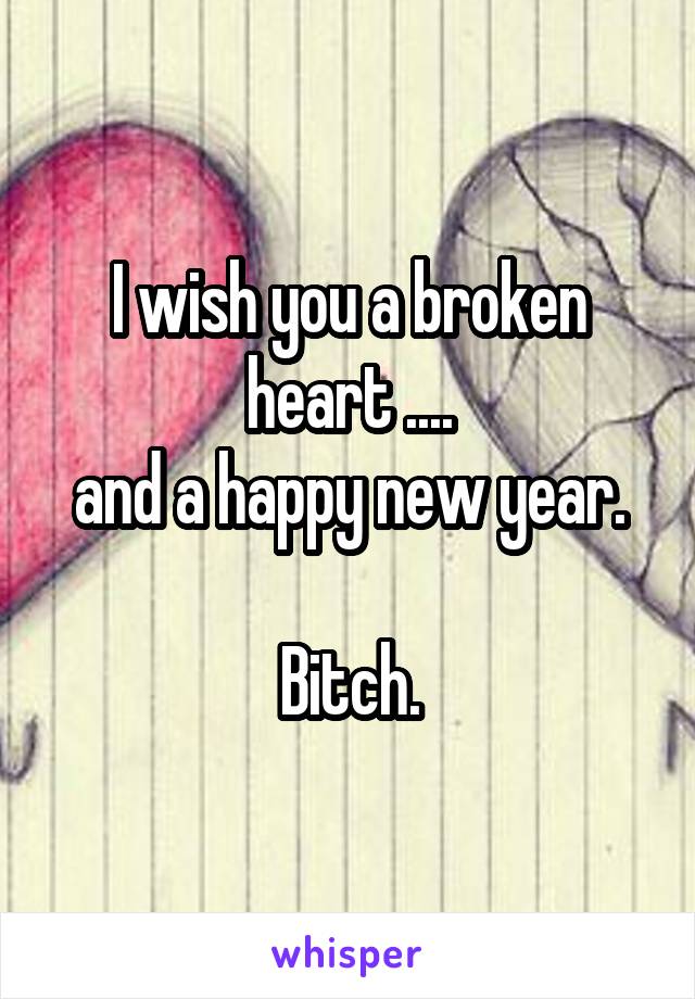I wish you a broken heart ....
and a happy new year.

Bitch.