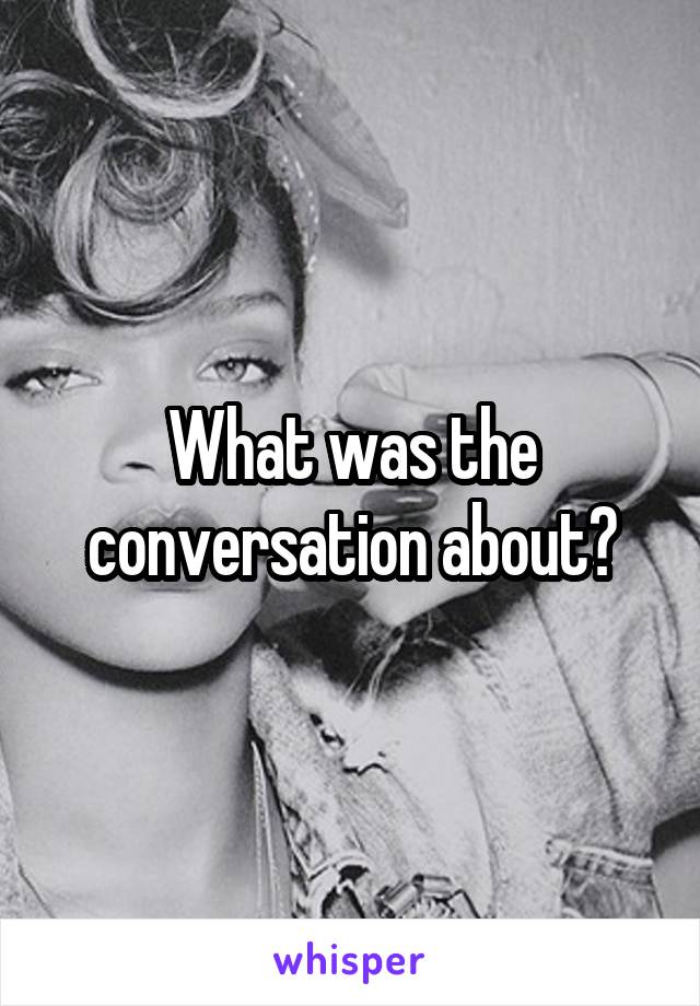 What was the conversation about?