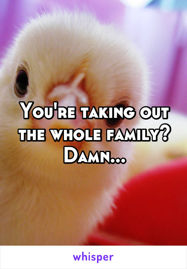 You're taking out the whole family?
Damn...