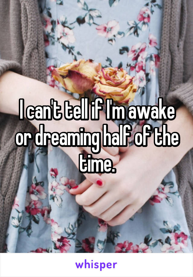 I can't tell if I'm awake or dreaming half of the time.
