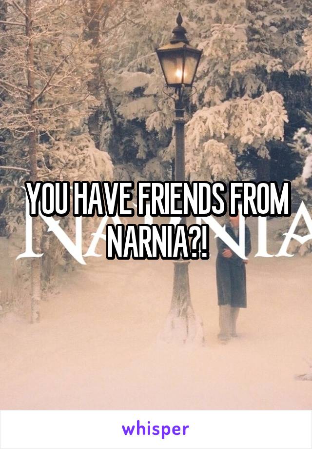 YOU HAVE FRIENDS FROM NARNIA?!