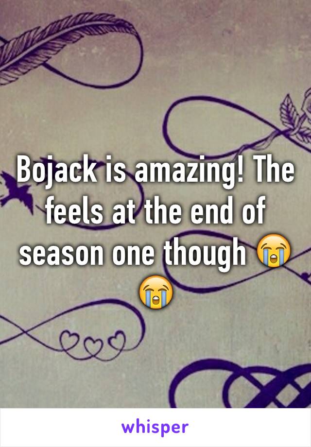 Bojack is amazing! The feels at the end of season one though 😭😭