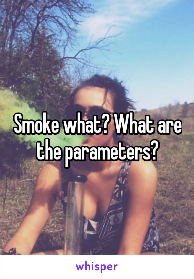 Smoke what? What are the parameters?