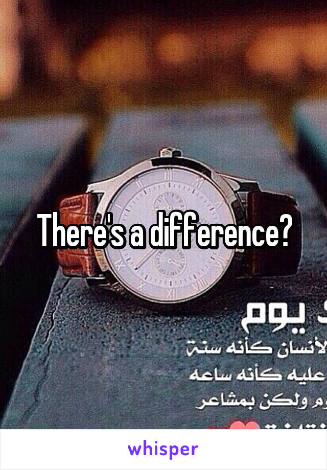 There's a difference?
