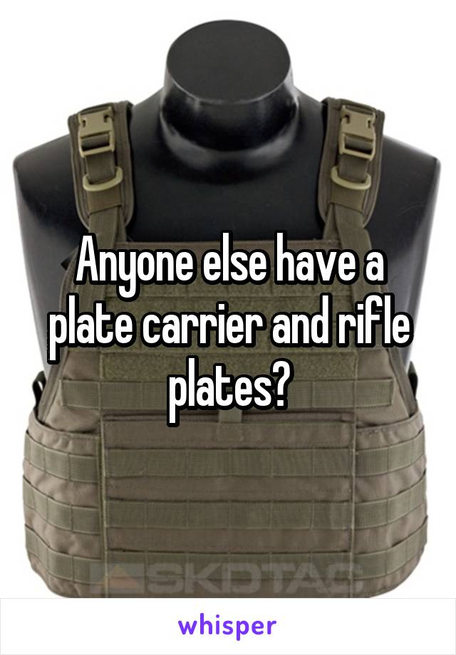 Anyone else have a plate carrier and rifle plates?