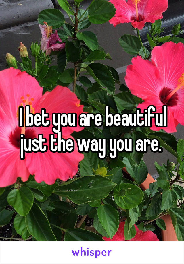 I bet you are beautiful just the way you are. 