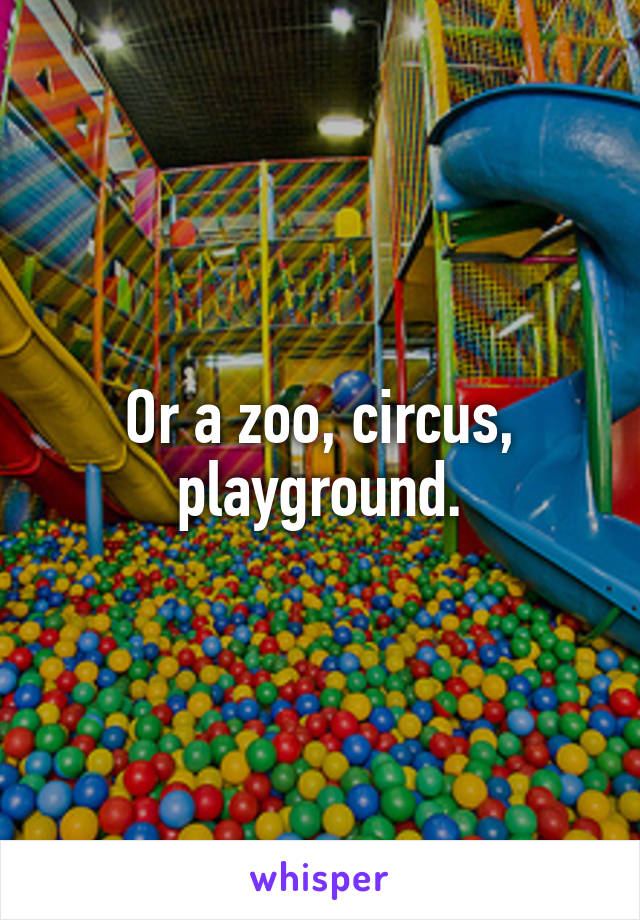 Or a zoo, circus, playground.