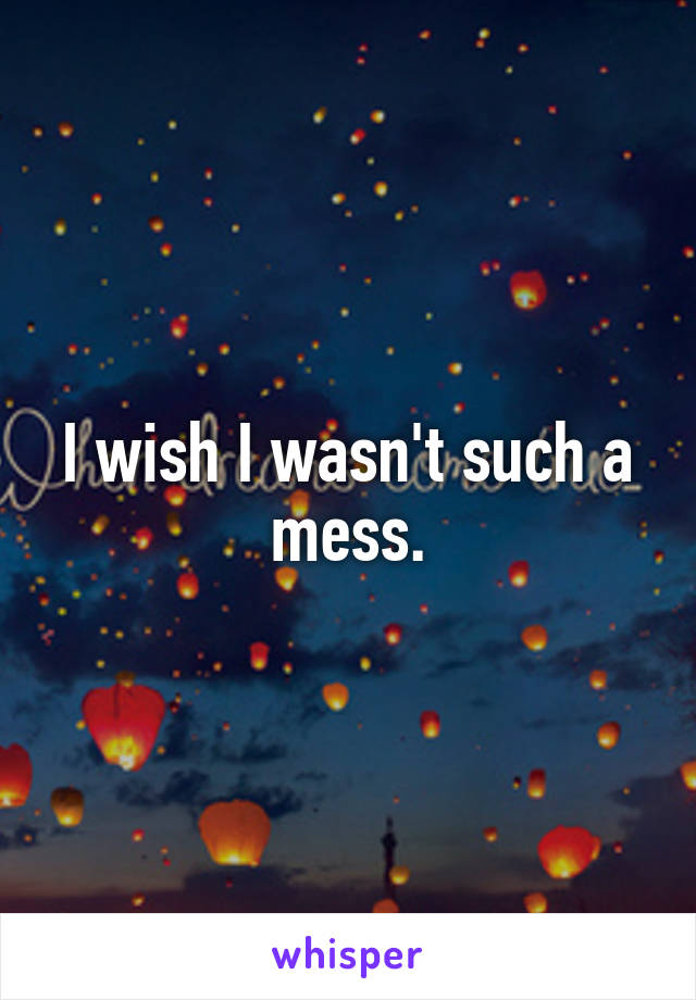 I wish I wasn't such a mess.