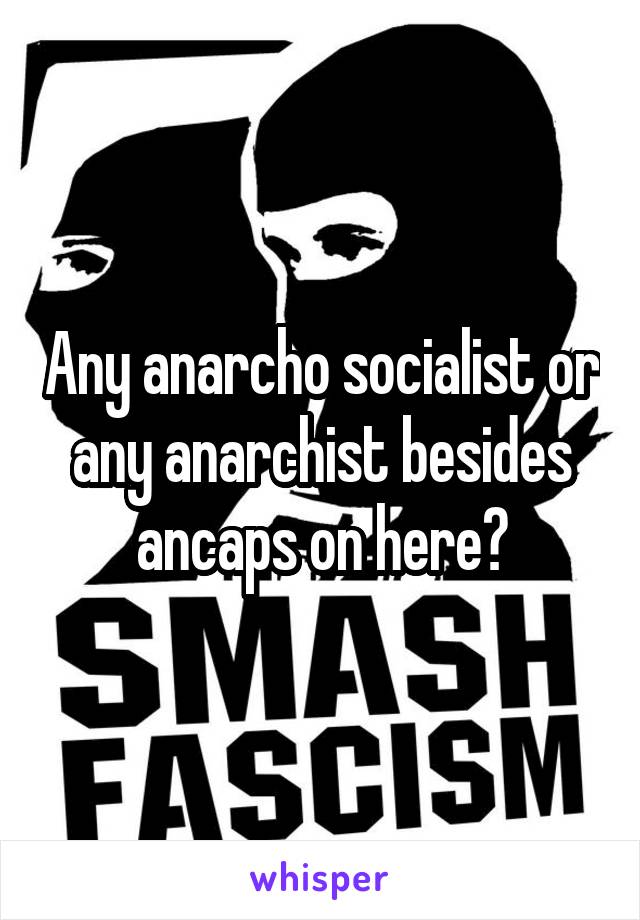 Any anarcho socialist or any anarchist besides ancaps on here?