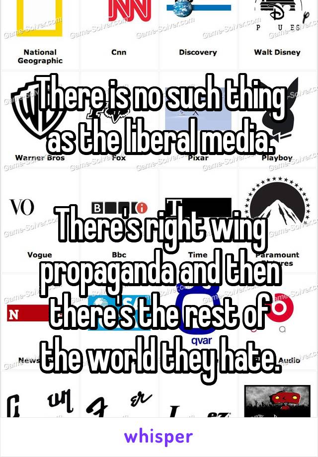 There is no such thing
as the liberal media.

There's right wing propaganda and then there's the rest of
the world they hate.