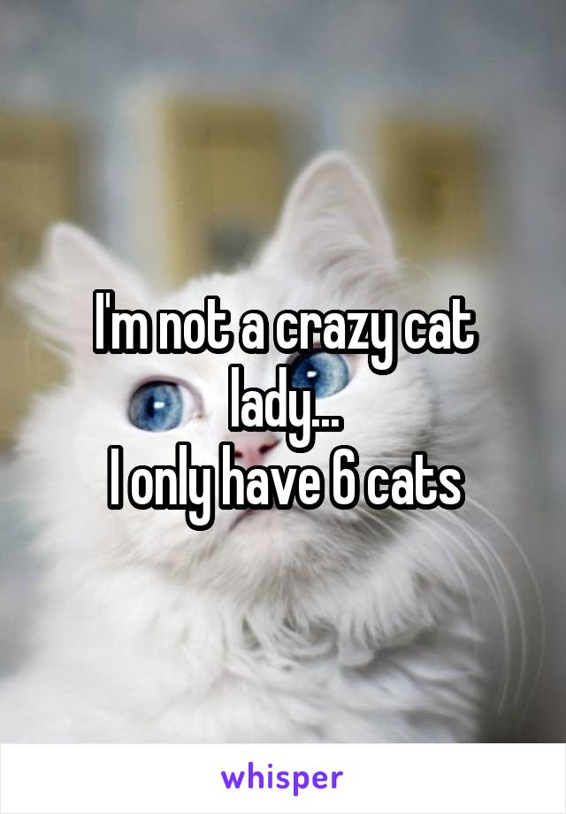 I'm not a crazy cat lady...
I only have 6 cats
