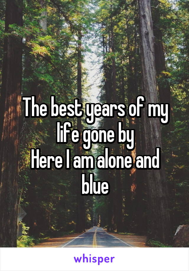
The best years of my life gone by
Here I am alone and blue