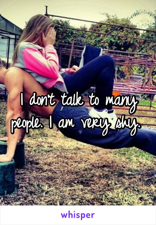 I don't talk to many people. I am very shy. 