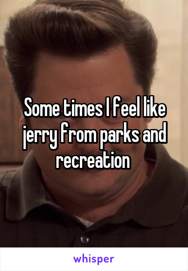 Some times I feel like jerry from parks and recreation 