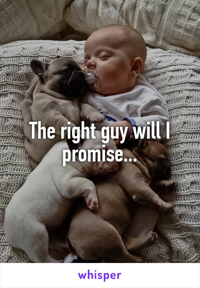 The right guy will I promise...