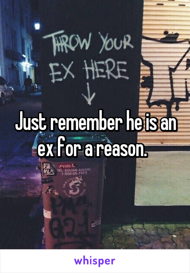Just remember he is an ex for a reason.  