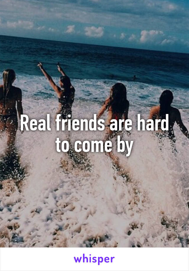Real friends are hard to come by