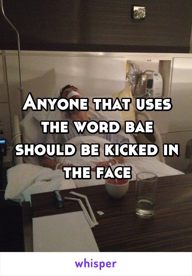 Anyone that uses the word bae should be kicked in the face