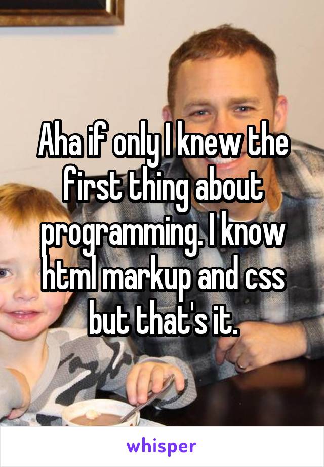 Aha if only I knew the first thing about programming. I know html markup and css but that's it.
