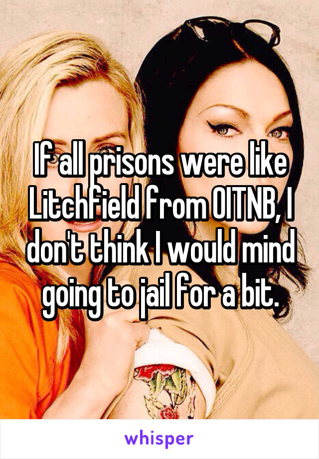 If all prisons were like Litchfield from OITNB, I don't think I would mind going to jail for a bit.