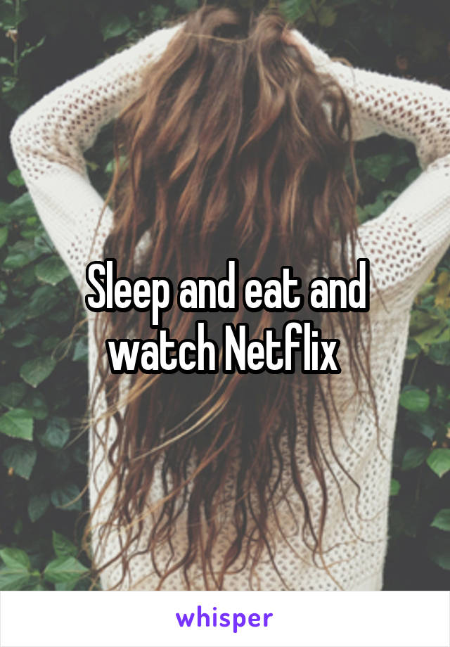 Sleep and eat and watch Netflix 