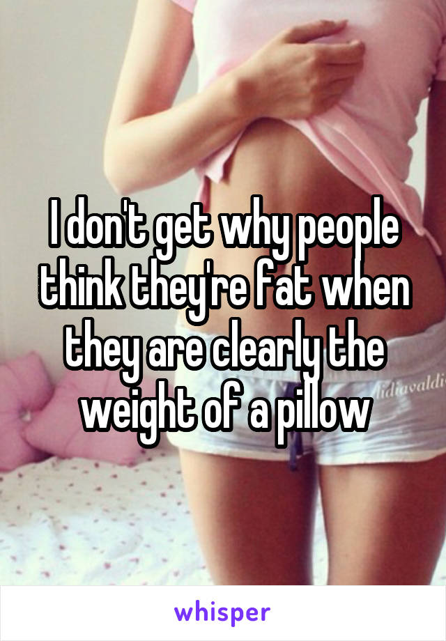 I don't get why people think they're fat when they are clearly the weight of a pillow
