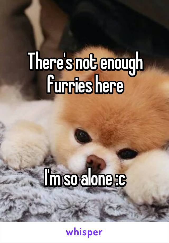 There's not enough furries here



I'm so alone :c