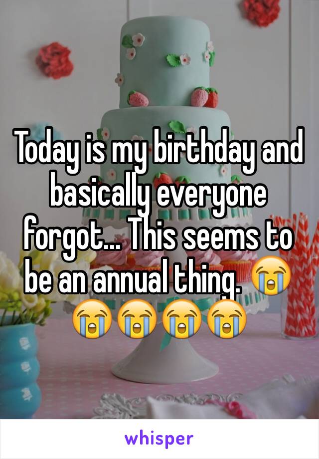Today is my birthday and basically everyone forgot... This seems to be an annual thing. 😭😭😭😭😭